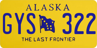 AK license plate GYS322