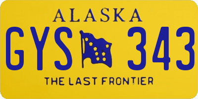 AK license plate GYS343