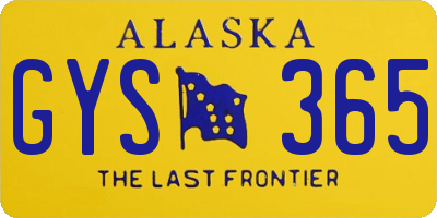 AK license plate GYS365
