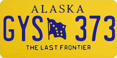 AK license plate GYS373