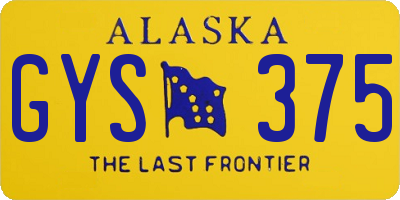 AK license plate GYS375