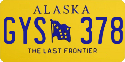 AK license plate GYS378