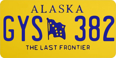 AK license plate GYS382