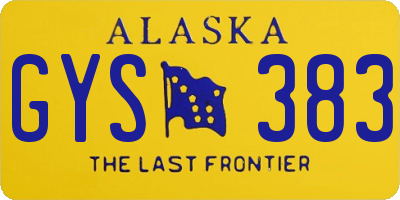 AK license plate GYS383