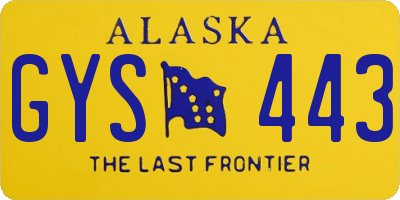 AK license plate GYS443