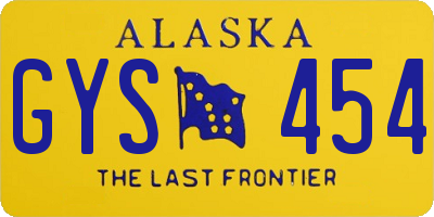 AK license plate GYS454