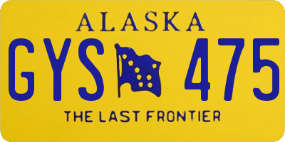 AK license plate GYS475