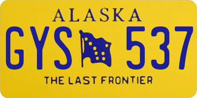 AK license plate GYS537