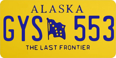 AK license plate GYS553