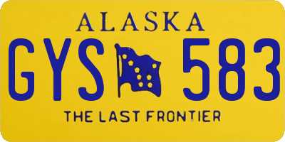 AK license plate GYS583