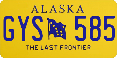 AK license plate GYS585