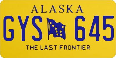 AK license plate GYS645