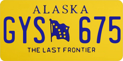 AK license plate GYS675