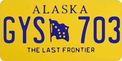 AK license plate GYS703