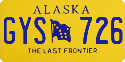 AK license plate GYS726