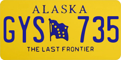 AK license plate GYS735