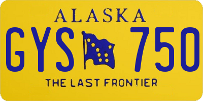 AK license plate GYS750