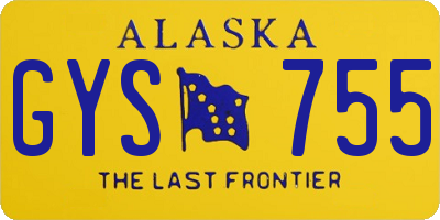 AK license plate GYS755