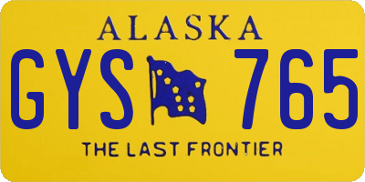 AK license plate GYS765