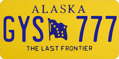 AK license plate GYS777