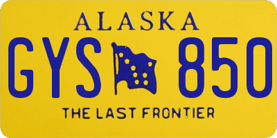 AK license plate GYS850