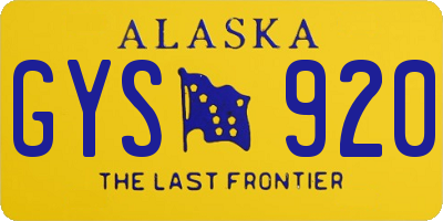 AK license plate GYS920