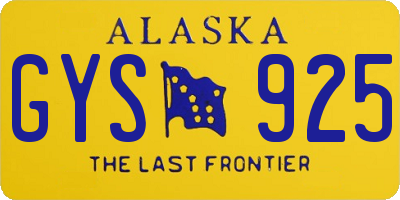 AK license plate GYS925