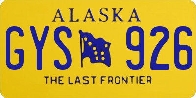 AK license plate GYS926