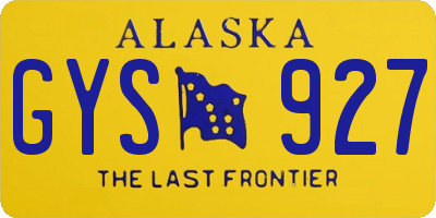 AK license plate GYS927