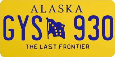 AK license plate GYS930