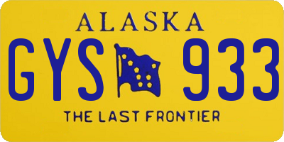 AK license plate GYS933