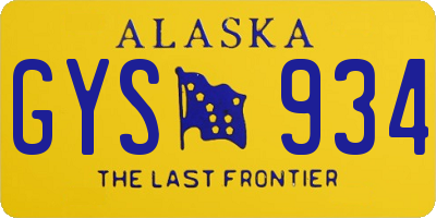 AK license plate GYS934