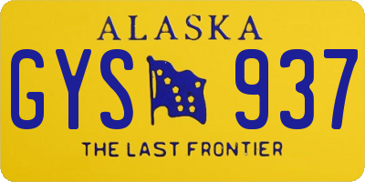 AK license plate GYS937