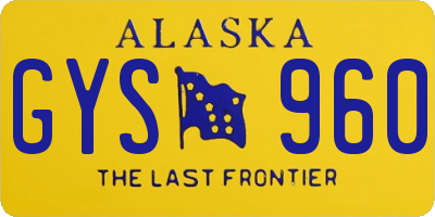 AK license plate GYS960