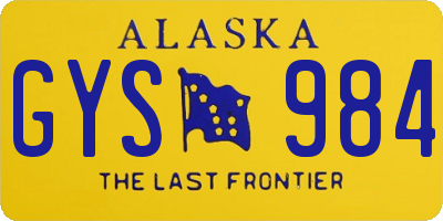 AK license plate GYS984