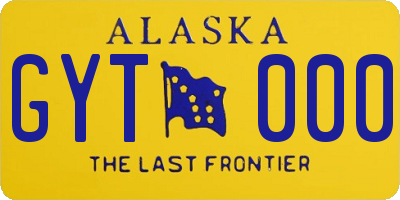 AK license plate GYT000