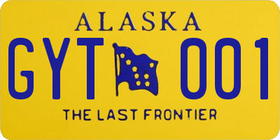 AK license plate GYT001