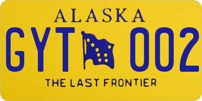 AK license plate GYT002