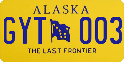 AK license plate GYT003