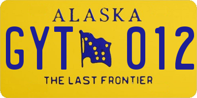 AK license plate GYT012