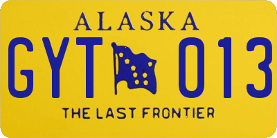 AK license plate GYT013