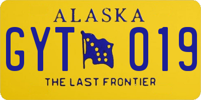 AK license plate GYT019