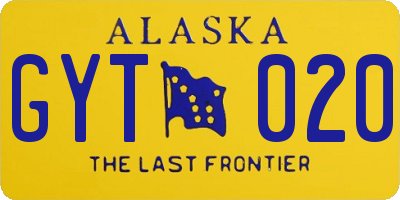 AK license plate GYT020