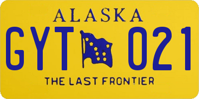 AK license plate GYT021