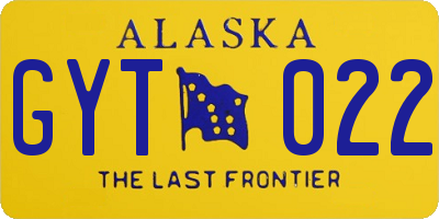 AK license plate GYT022