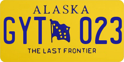 AK license plate GYT023