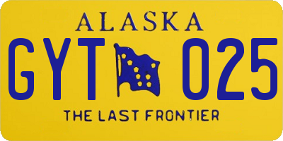 AK license plate GYT025