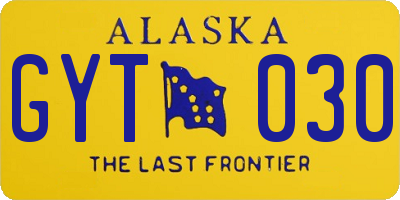 AK license plate GYT030