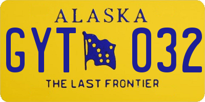 AK license plate GYT032