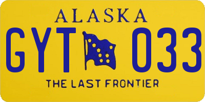 AK license plate GYT033